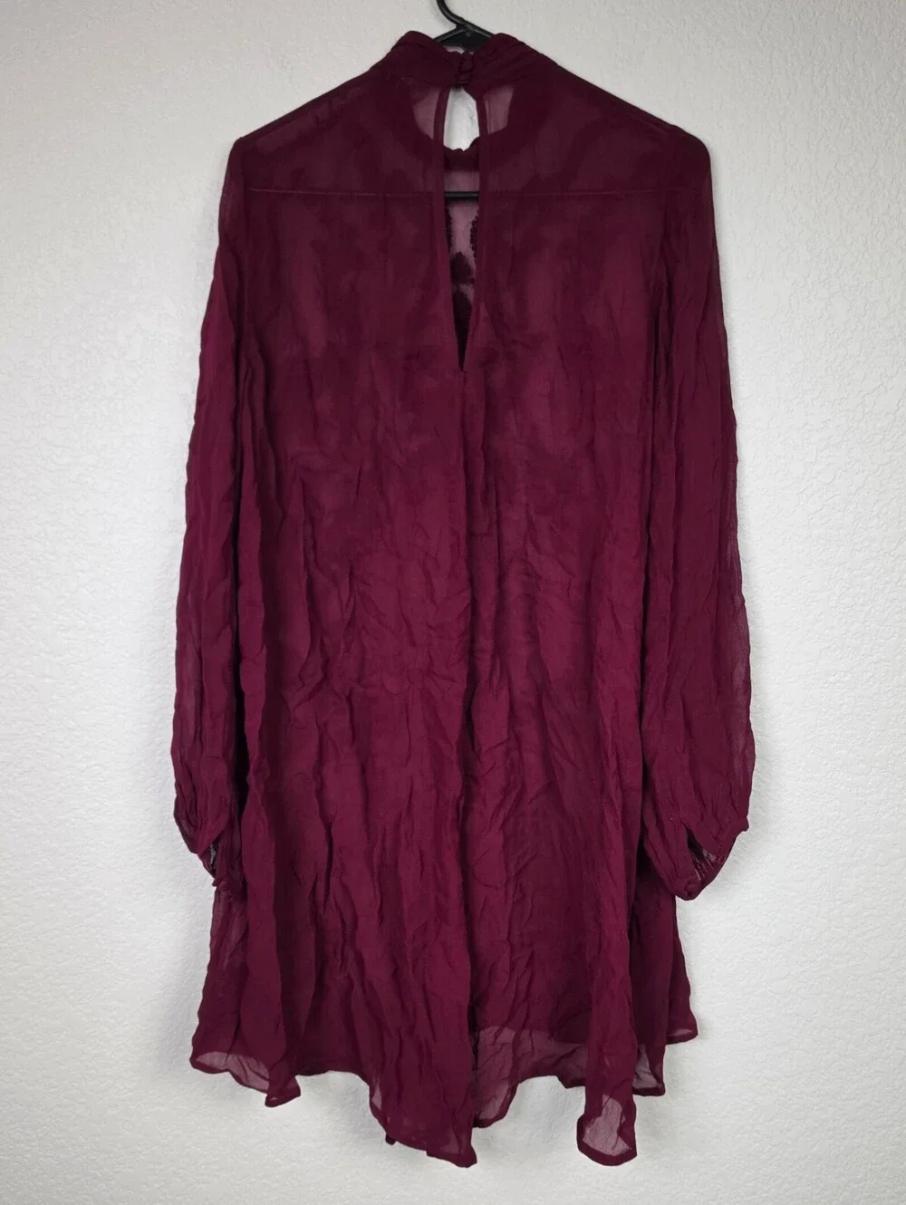 $350 Free People Size 2 Sheer Long Sleeve Brocade Dress
